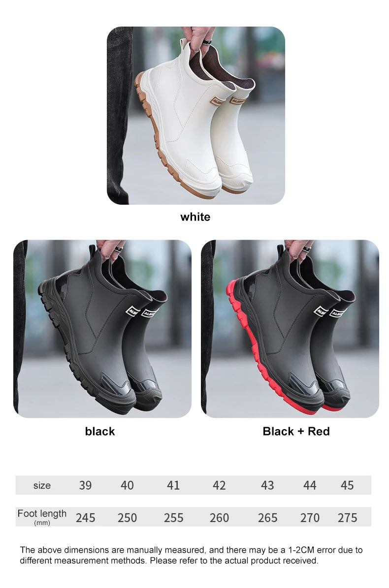 New Outdoor Non-slip Light Shoes Men Rain Boots Waterproof Rubber Fishing Shoes Durable Waterproof Rubber Fishing Shoes