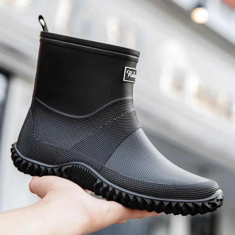 Waterproof Short Rain Boots for Men Chef Kitchen Wear-resistant Garden Wellies Low-heel Work Outdoor Original Summer Man Shoes