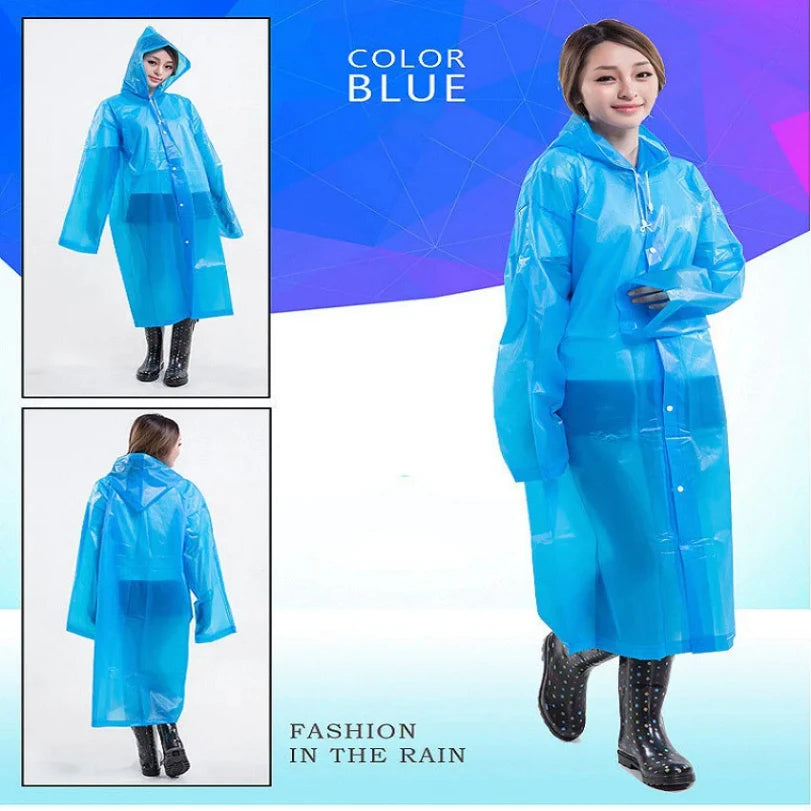 Non-Disposable Padded Adult Raincoat Outdoor Travel EVA Hiking Poncho Rain Suit Rain Waterproof Rain Gear