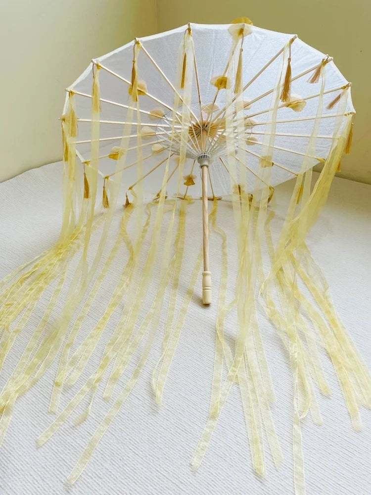 LED Yarn Silk Cloth Lace Decorative Umbrella Beach Parasol Princess Chinese Japan Umbrella Drama Craft Umbrella Cosplay