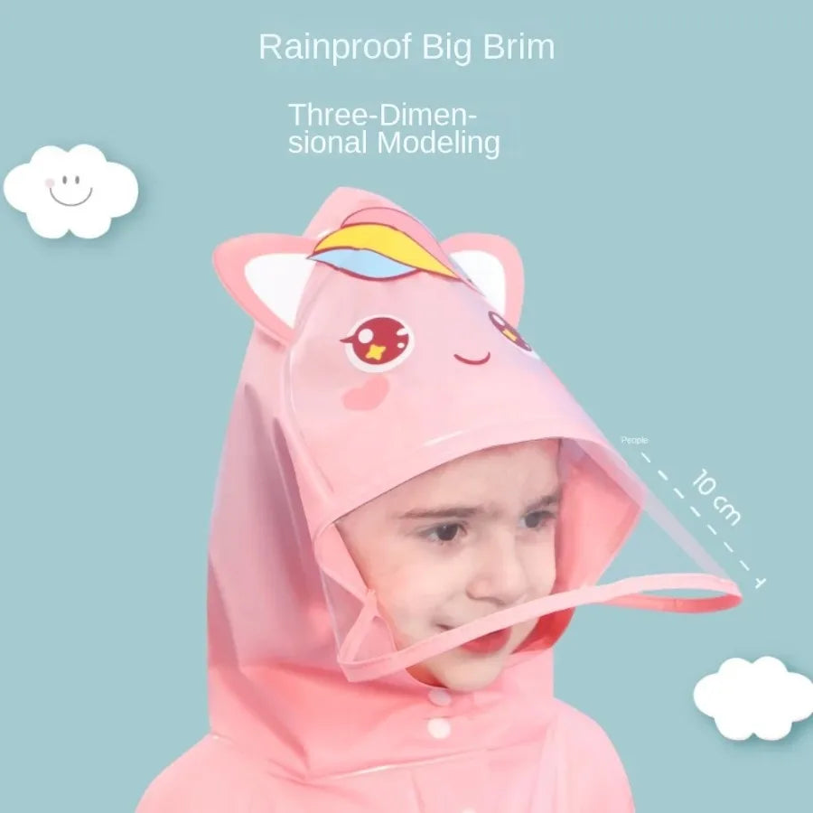 1PC Children's Raincoat - for Girls & Boys, Suitable for Kindergarten, Preschool & Elementary School, with Backpack Space