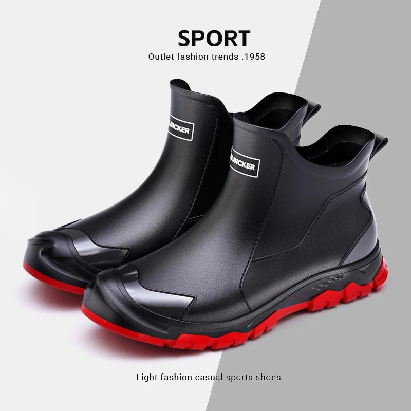 New Outdoor Non-slip Light Shoes Men Rain Boots Waterproof Rubber Fishing Shoes Durable Waterproof Rubber Fishing Shoes