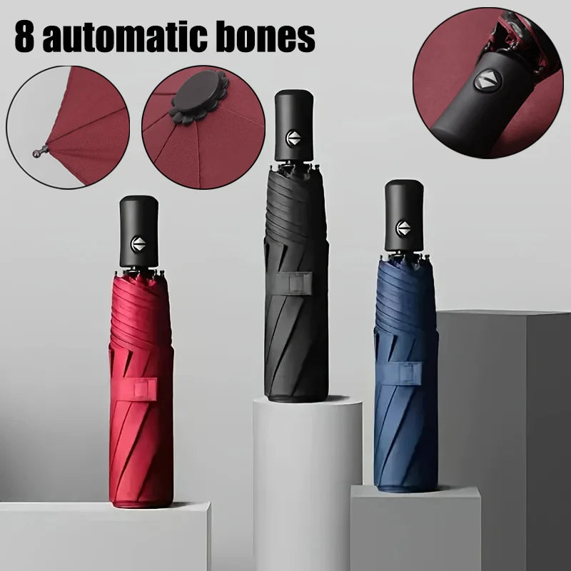 Fashion Large Travel Umbrella Heavy Duty Windproof Waterproof Umbrella Fully Automatic Open And Close Sunshade And Rain Umbrella