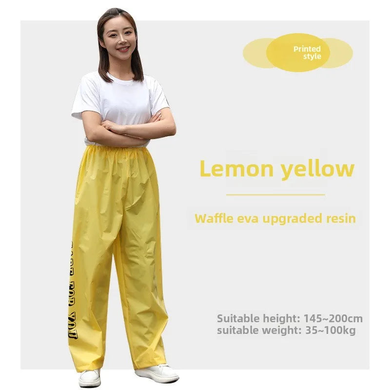 Single Rain Pants Long Thick Outdoor Portable Non-disposable Waterproof Thickening Rain Pants for Men Women Walking Drift Half