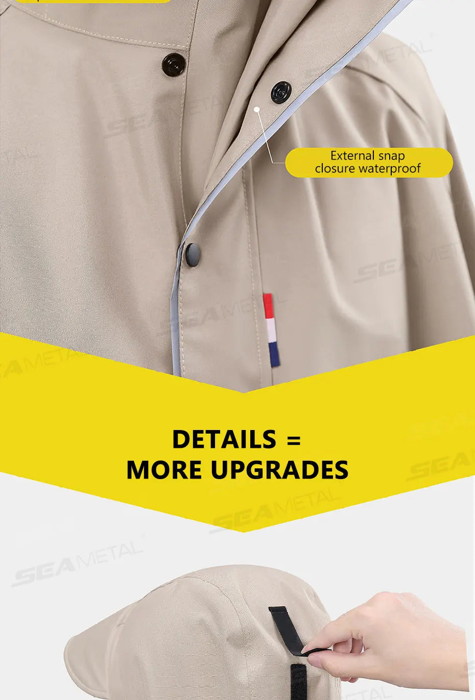 SEAMETAL Thickened Adult Motorcycle Raincoat Electric Bike Rain Coat Men Women Durable Waterproof Riding Gear Rider Raincoat