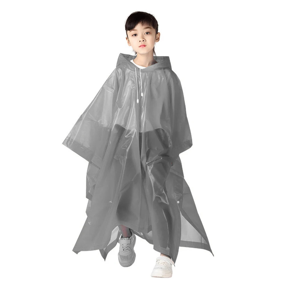 Non-disposable Rain Jacket Rain Ponchos EVA Thickened Waterproof Adult Men Women Children One-Piece Raincoat For outdoor Hiking