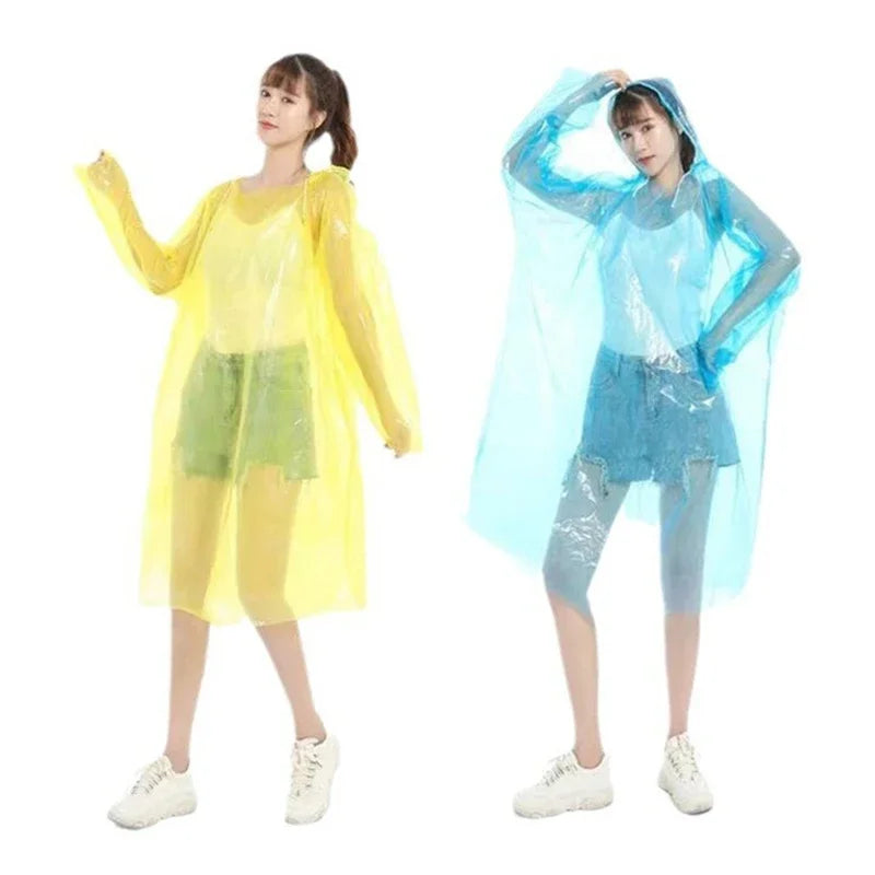 1-20pcs Poncho Disposable Raincoat Rain Coat Waterproof Rainwear Poncho Portable Disposable Card Raincoat Poncho Supplies