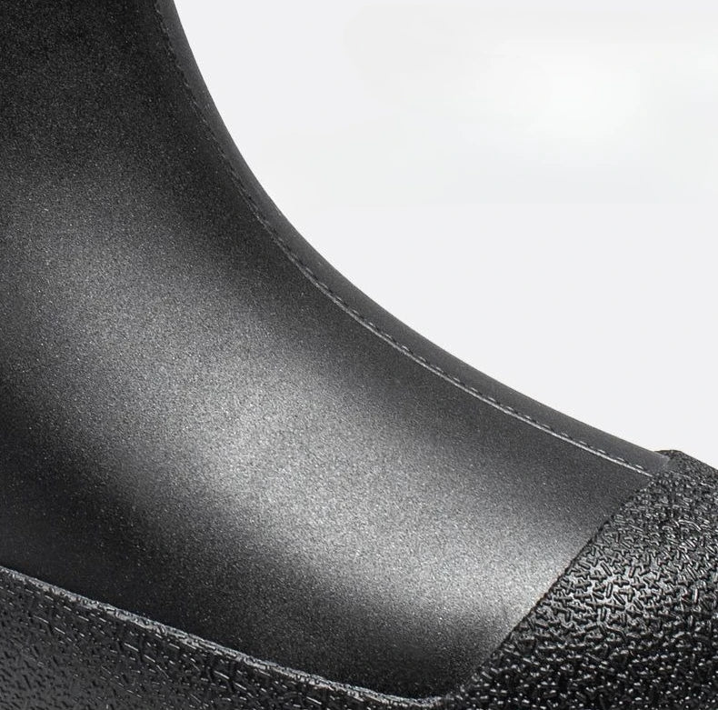 Winter Big Size Warm Waterproof Fleece-lined Short Men's Rain Boots Chef Kitchen Rainy Day Adult Without Lacing Mud Male Shoes