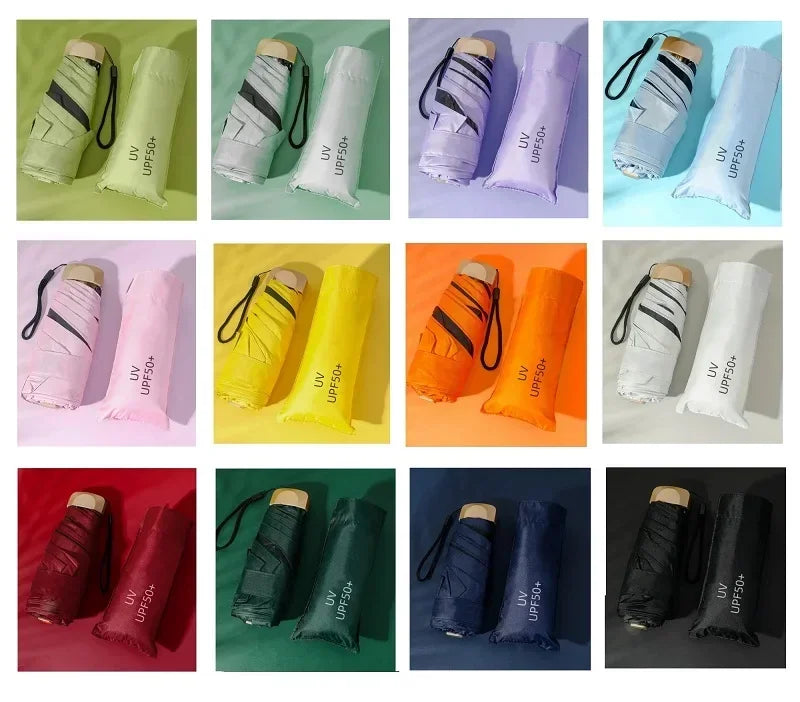 Umbrella for Both Sunny Rainy Days Off Mini Portable UV Protection Folding Sun Rain Shield Compact Capsule UPF50+Travel Umbrella