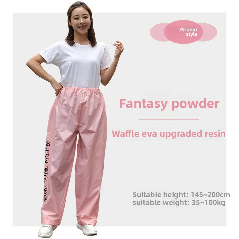 Single Rain Pants Long Thick Outdoor Portable Non-disposable Waterproof Thickening Rain Pants for Men Women Walking Drift Half