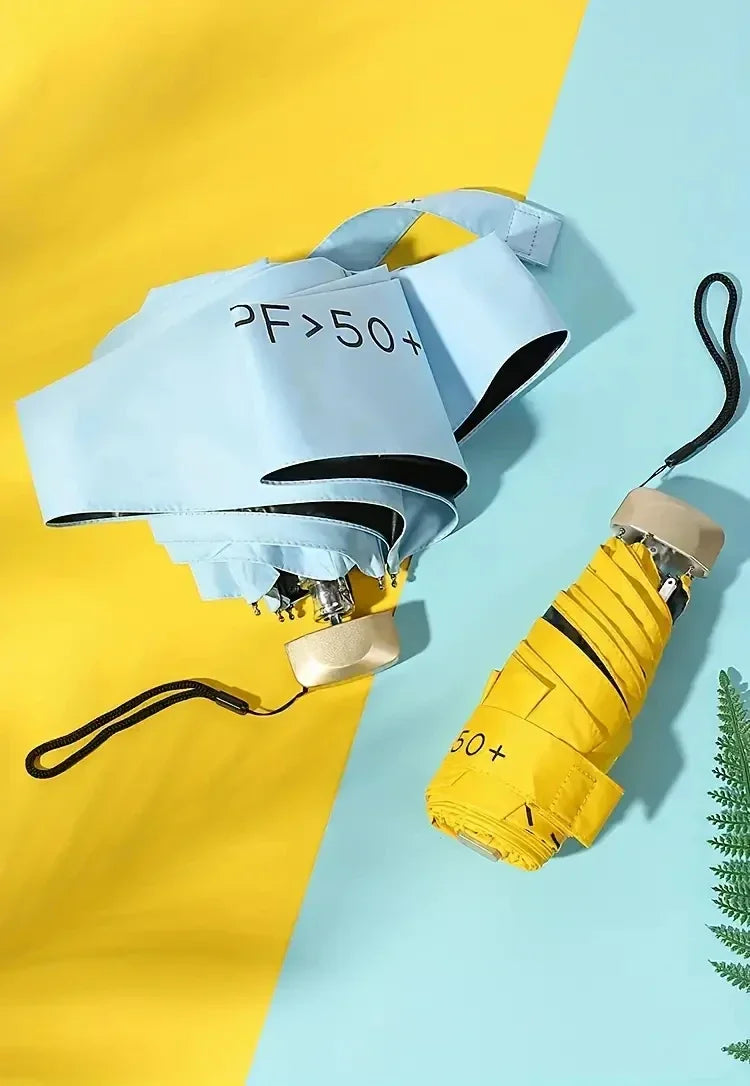 Umbrella for Both Sunny Rainy Days Off Mini Portable UV Protection Folding Sun Rain Shield Compact Capsule UPF50+Travel Umbrella