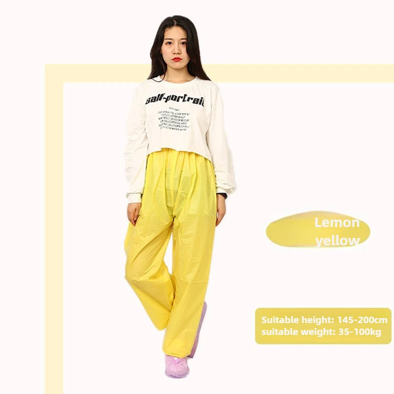 Single Rain Pants Long Thick Outdoor Portable Non-disposable Waterproof Thickening Rain Pants for Men Women Walking Drift Half