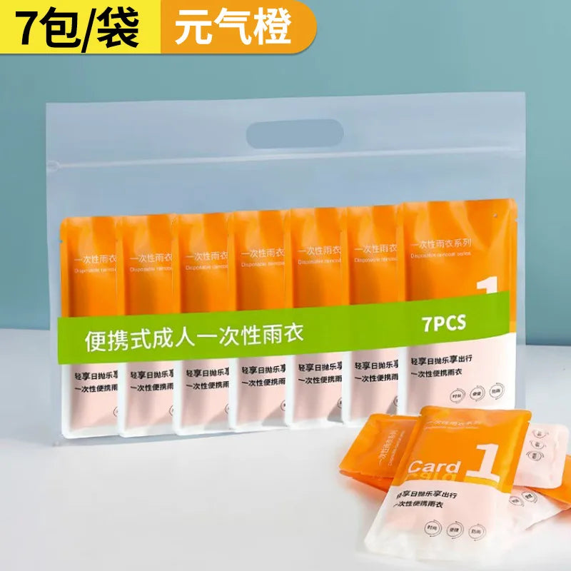 Adult PE disposable and portable rain card poncho for outdoor tour climbing fishing colorful raincoat