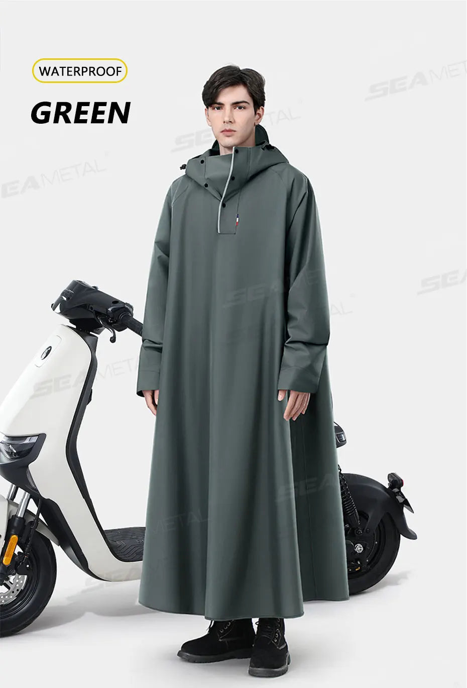 SEAMETAL Thickened Adult Motorcycle Raincoat Electric Bike Rain Coat Men Women Durable Waterproof Riding Gear Rider Raincoat