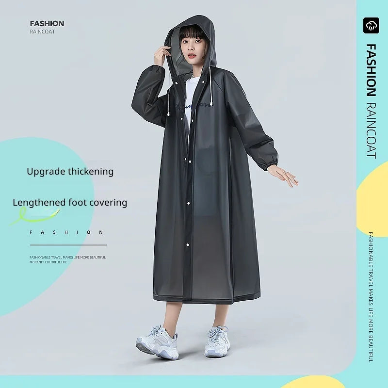 【Reusable EVA Raincoat】Transparent One-Piece Poncho for Adults Portable Outdoor Rainwear Eco-Friendly Waterproof EVA Material