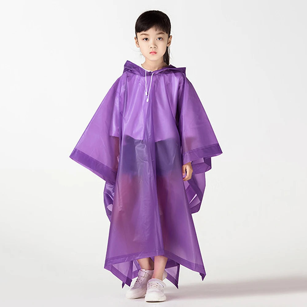 Non-disposable Rain Jacket Rain Ponchos EVA Thickened Waterproof Adult Men Women Children One-Piece Raincoat For outdoor Hiking