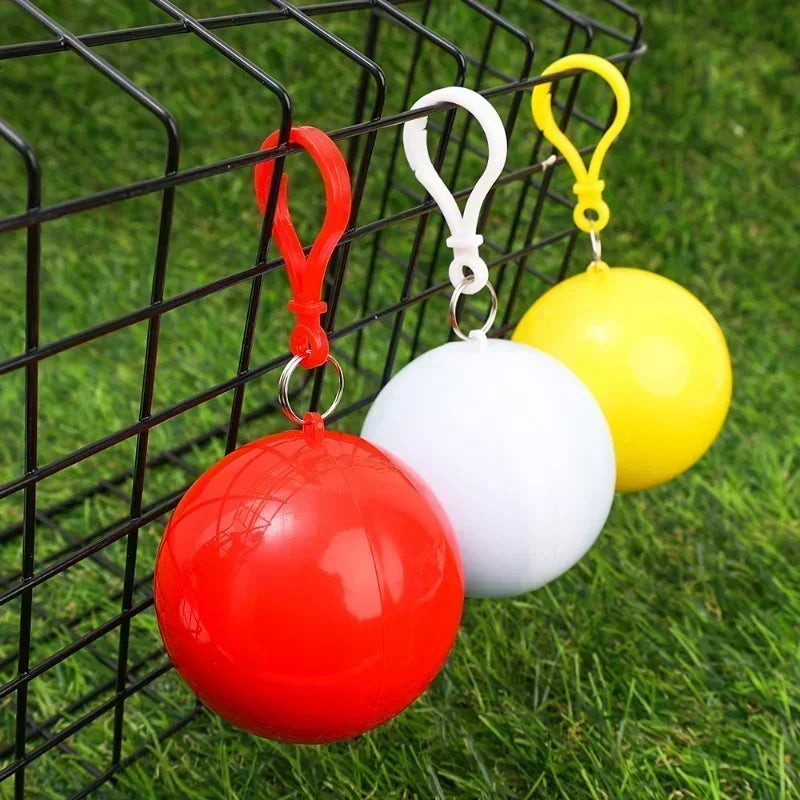 10/1Pcs Mini Portable Raincoats Ball Colorful Disposable Thicken Rain Ponchos Emergency Waterproof Rainwear Cape Keyring Balls