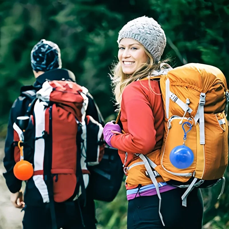 3/5/7pcs portable raincoat balls, disposable thickened raincoats with spherical storage boxes, suitable for hiking and camping,