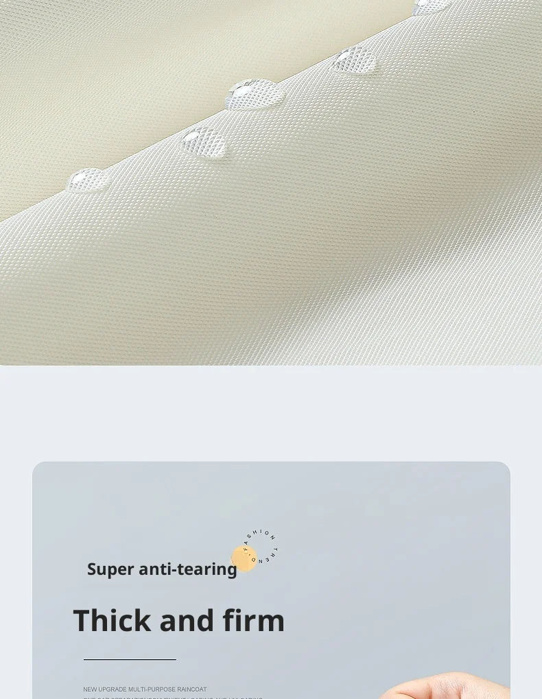 【Reusable EVA Raincoat】Transparent One-Piece Poncho for Adults Portable Outdoor Rainwear Eco-Friendly Waterproof EVA Material