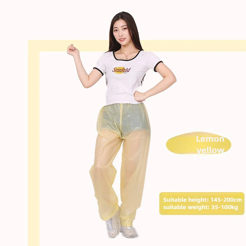 Single Rain Pants Long Thick Outdoor Portable Non-disposable Waterproof Thickening Rain Pants for Men Women Walking Drift Half