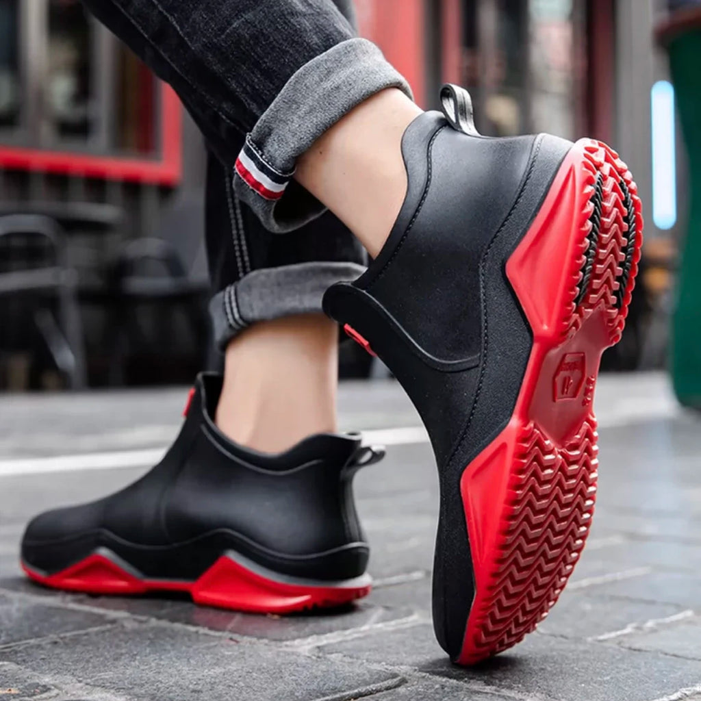 Fashionable Men & Women’s Ankle Rain Boots Anti-Slip Waterproof Shoes Work Boots Suitable For Summer & Winter Rainy & Snowy Day