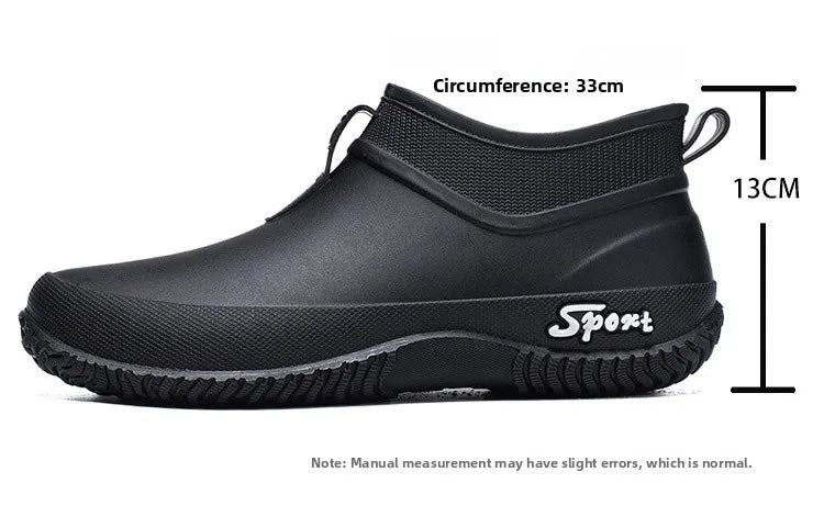 German Sle Women's Rain Boots Anti-Slip Low Cut ort Tube Kitchen Workwear Resistant to Wear Waterproof PVC oes