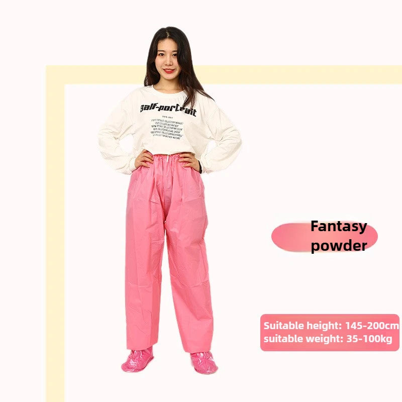 Single Rain Pants Long Thick Outdoor Portable Non-disposable Waterproof Thickening Rain Pants for Men Women Walking Drift Half