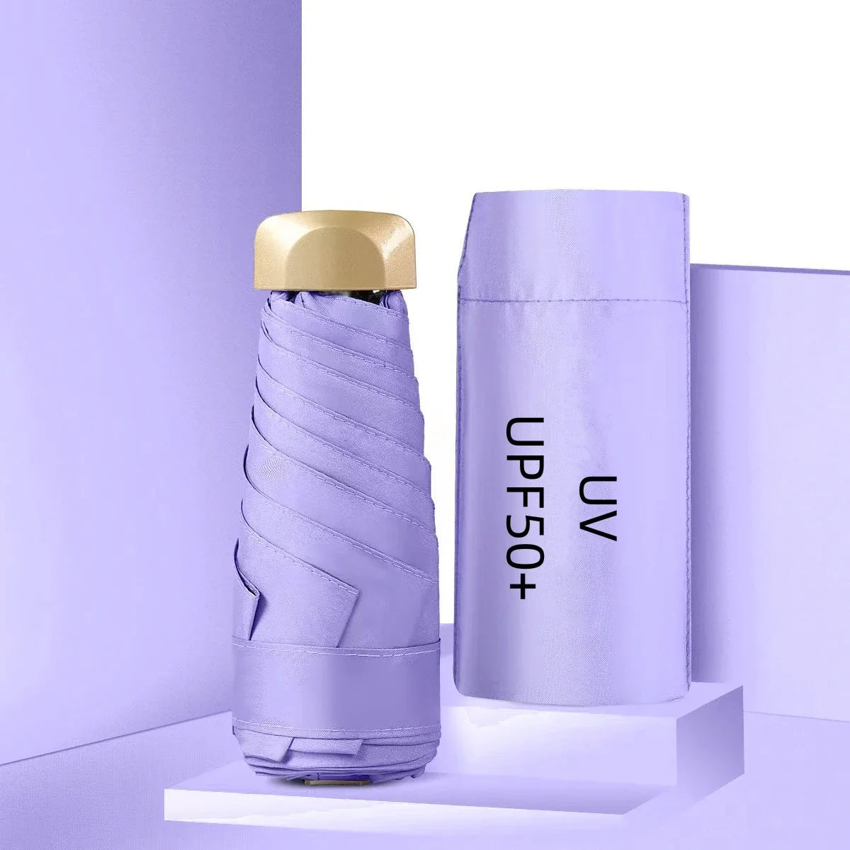 Umbrella for Both Sunny Rainy Days Off Mini Portable UV Protection Folding Sun Rain Shield Compact Capsule UPF50+Travel Umbrella