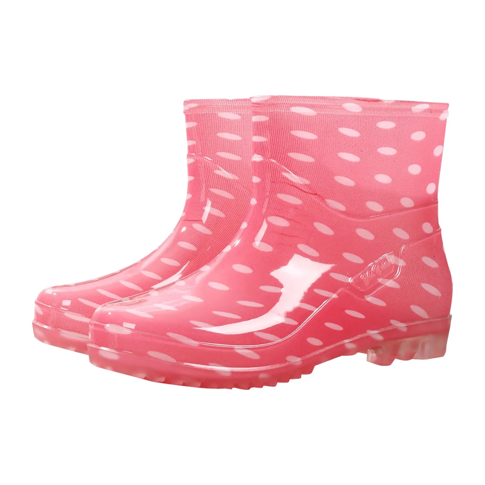 Black Polka Dots Women's Rain Shoes Waterproof And Non-slip Kitchen Work Rubber Shoes Pvc Short Tube Rain Boots Summer Shoes