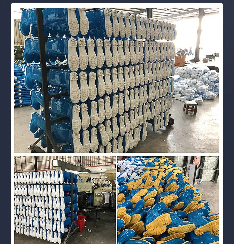 Thickened Cotton Lined Long Tube Winter Rain Boots Men's High Top round Toe Water Shoes Kitchen Shoes with Fleece Men's Rain Sho