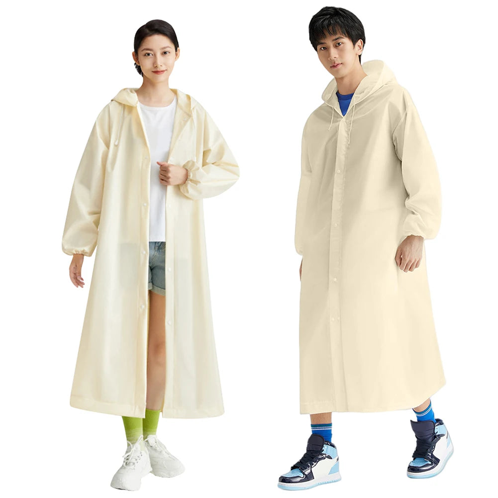Disposable Adult Long Raincoat Drawstring Hooded Rain Poncho Portable Long Hooded Rain Coats for Outdoor Travel Emergency