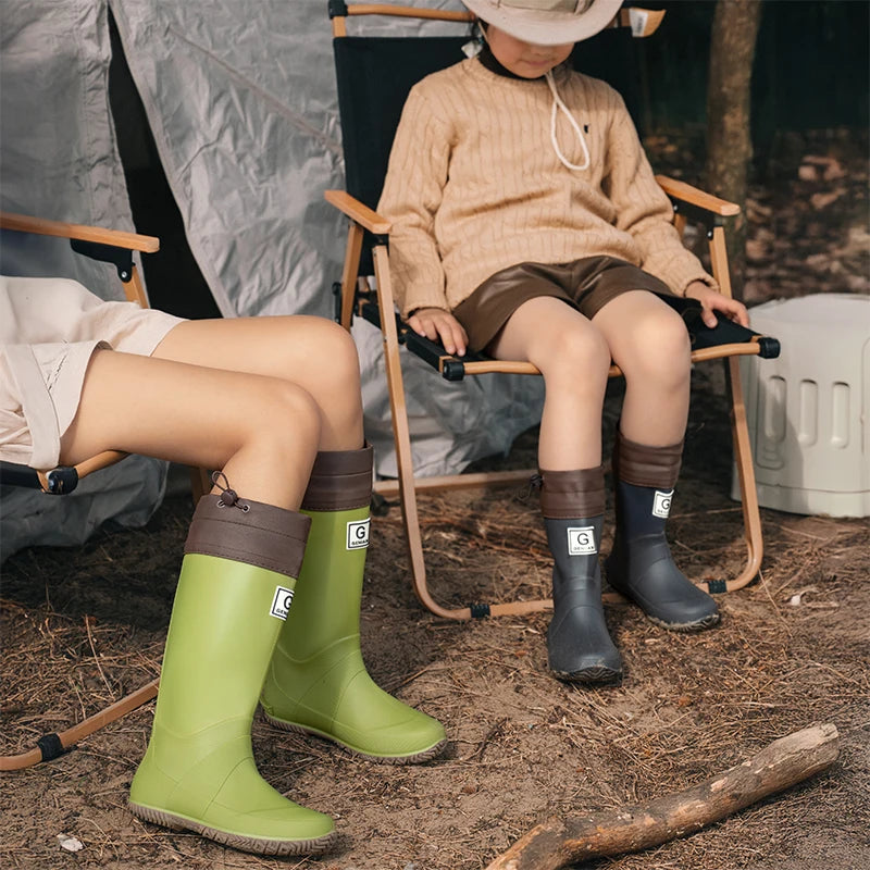 Fashionable Man&Women's Short Sleeve Rain Shoes  Non-slip Rain Boots Fleece Lined For Adults outdoor Work Shoes