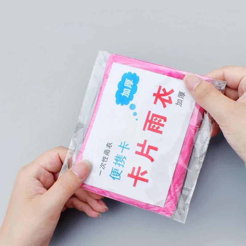 1-20pcs Poncho Disposable Raincoat Rain Coat Waterproof Rainwear Poncho Portable Disposable Card Raincoat Poncho Supplies