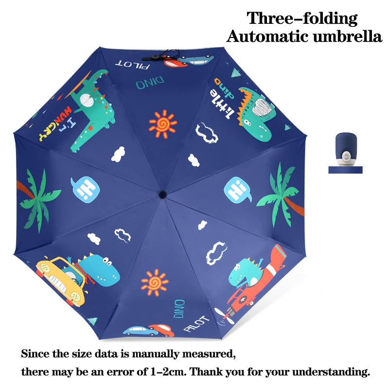 Folding Umbrella,Cute Unicorn,dinosaur,Spaceship Little Tiger,Fashion Sunscreen Umbrella,Reflective stripe design umbrella