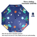 Folding Umbrella,Cute Unicorn,dinosaur,Spaceship Little Tiger,Fashion Sunscreen Umbrella,Reflective stripe design umbrella