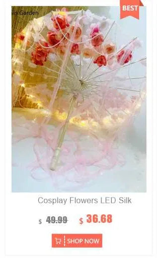 LED Yarn Silk Cloth Lace Decorative Umbrella Beach Parasol Princess Chinese Japan Umbrella Drama Craft Umbrella Cosplay