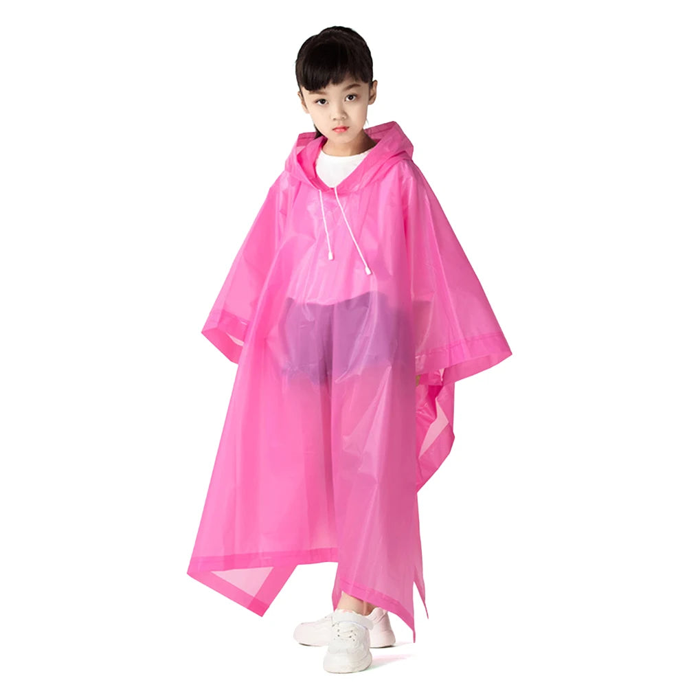 Non-disposable Rain Jacket Rain Ponchos EVA Thickened Waterproof Adult Men Women Children One-Piece Raincoat For outdoor Hiking