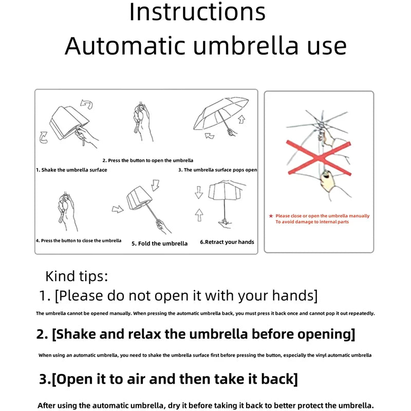 Fashion Large Travel Umbrella Heavy Duty Windproof Waterproof Umbrella Fully Automatic Open And Close Sunshade And Rain Umbrella