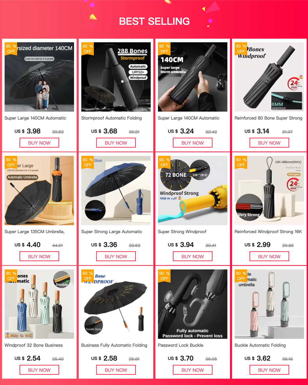 Business Fully Automatic Folding Umbrella Men and Women, Windproof 32 Bone, Wooden Handle, Waterproof Sunshade Rain Umbrellas