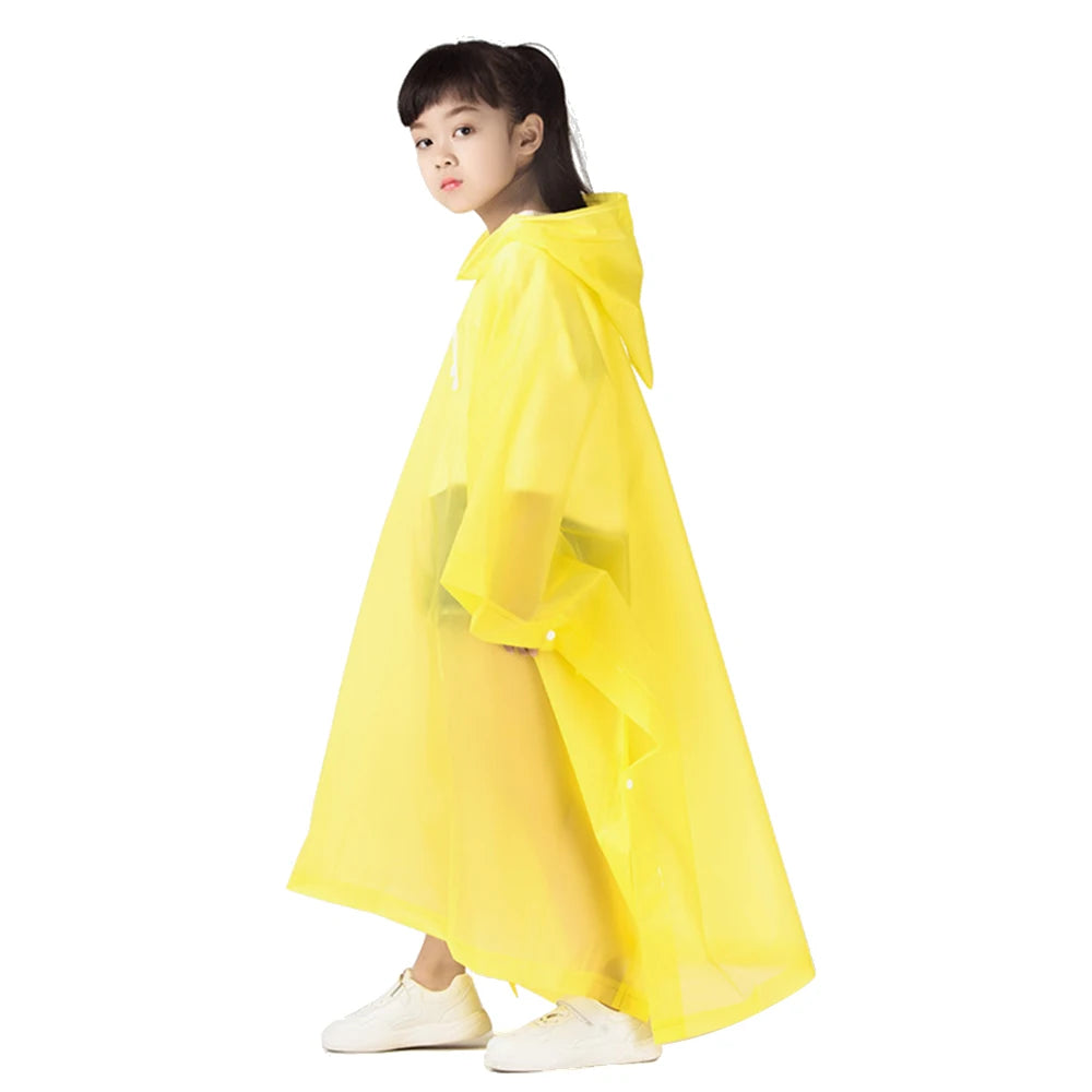 Non-disposable Rain Jacket Rain Ponchos EVA Thickened Waterproof Adult Men Women Children One-Piece Raincoat For outdoor Hiking