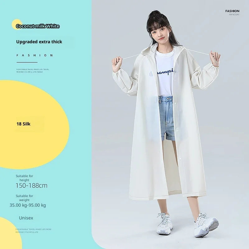 【Reusable EVA Raincoat】Transparent One-Piece Poncho for Adults Portable Outdoor Rainwear Eco-Friendly Waterproof EVA Material