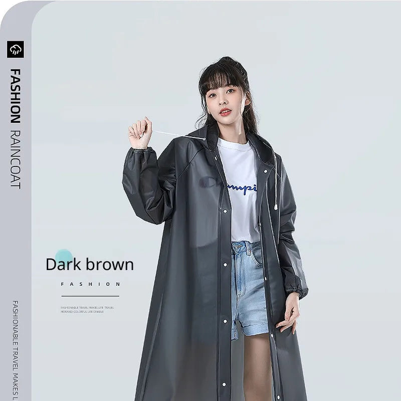【Reusable EVA Raincoat】Transparent One-Piece Poncho for Adults Portable Outdoor Rainwear Eco-Friendly Waterproof EVA Material