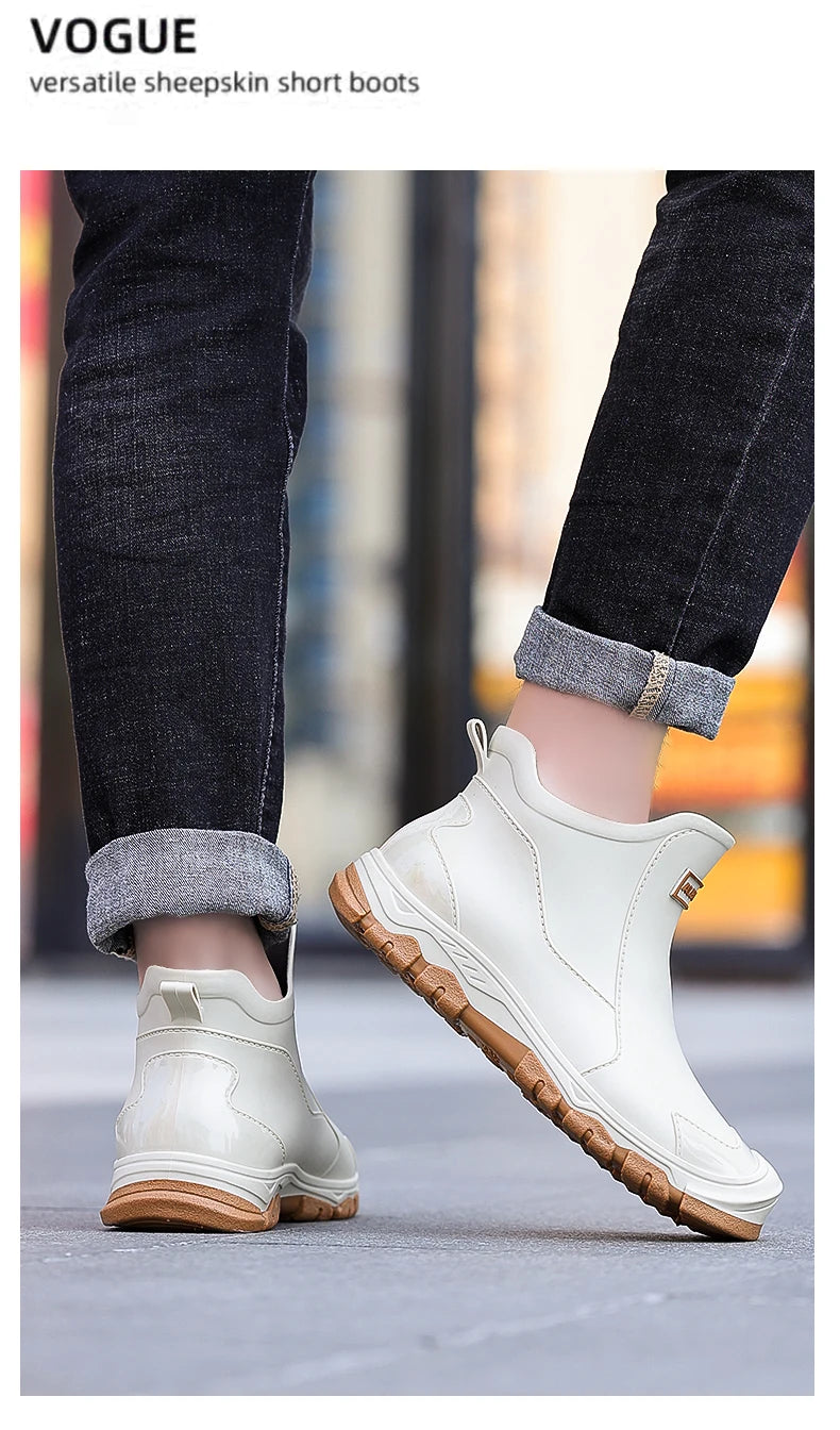 New Outdoor Non-slip Light Shoes Men Rain Boots Waterproof Rubber Fishing Shoes Durable Waterproof Rubber Fishing Shoes