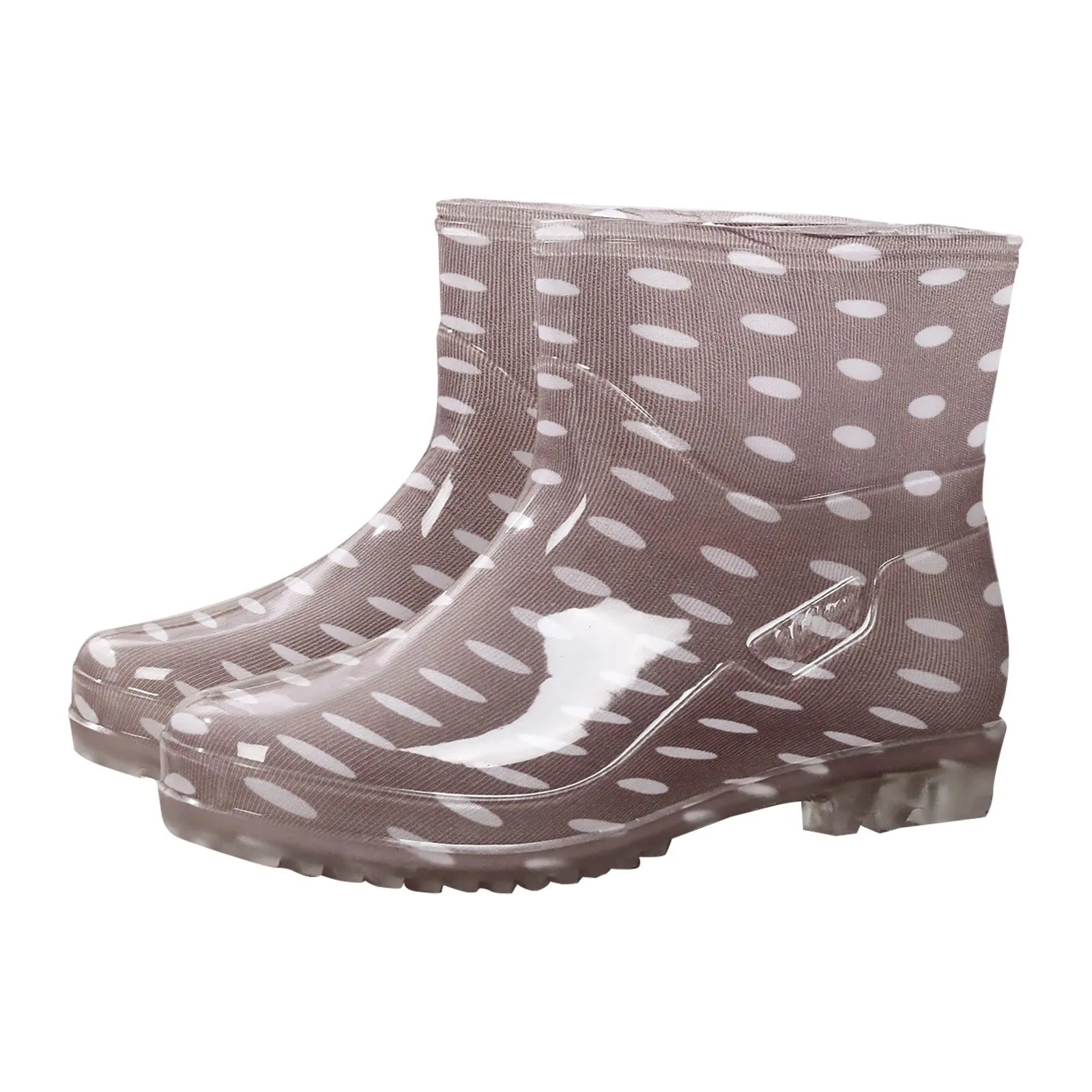 Black Polka Dots Women's Rain Shoes Waterproof And Non-slip Kitchen Work Rubber Shoes Pvc Short Tube Rain Boots Summer Shoes