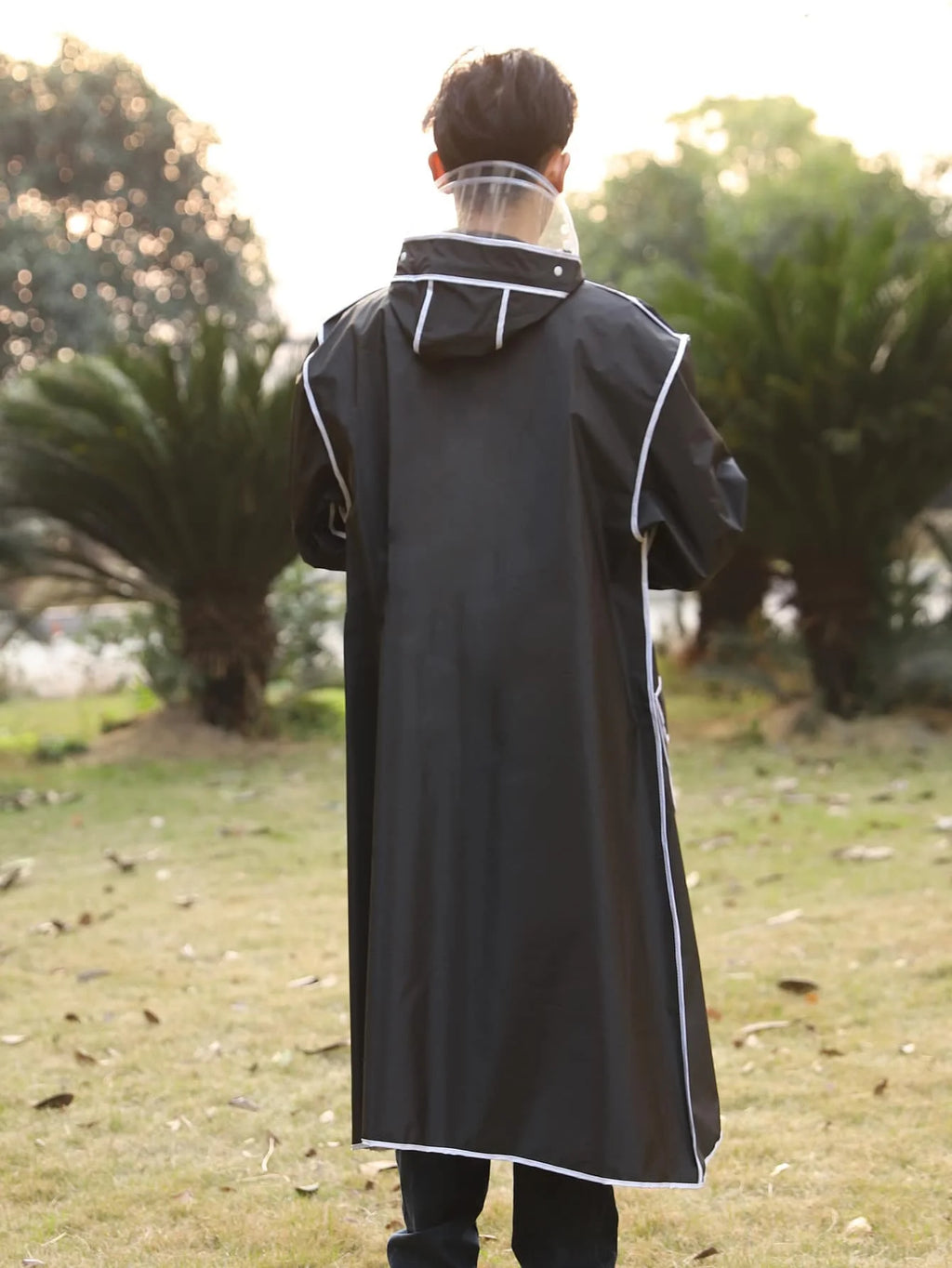 Long raincoat full body rainstorm proof electric bicycle single female male fashion student battery bike adult poncho