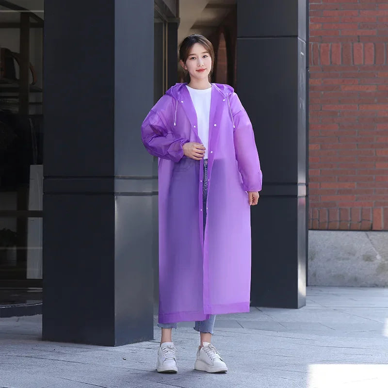 Adult long raincoatDisposable raincoat, portable raincoat, durable waterproof travel hooded raincoat, fishing and camping