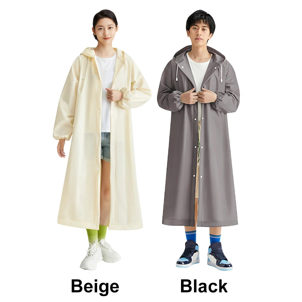 Disposable Adult Long Raincoat Drawstring Hooded Rain Poncho Portable Long Hooded Rain Coats for Outdoor Travel Emergency