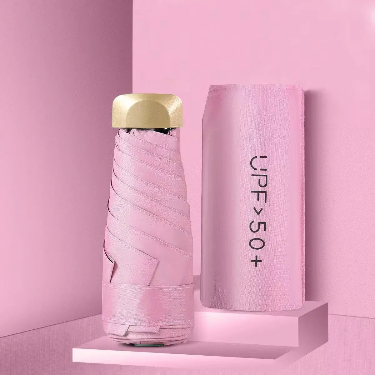 Small Pocket Mini Sun Umbrella Rainproof Travel Umbrella Vinyl Folding Umbrella Anti-UV Sun Shade Pocket Parasol Capsule