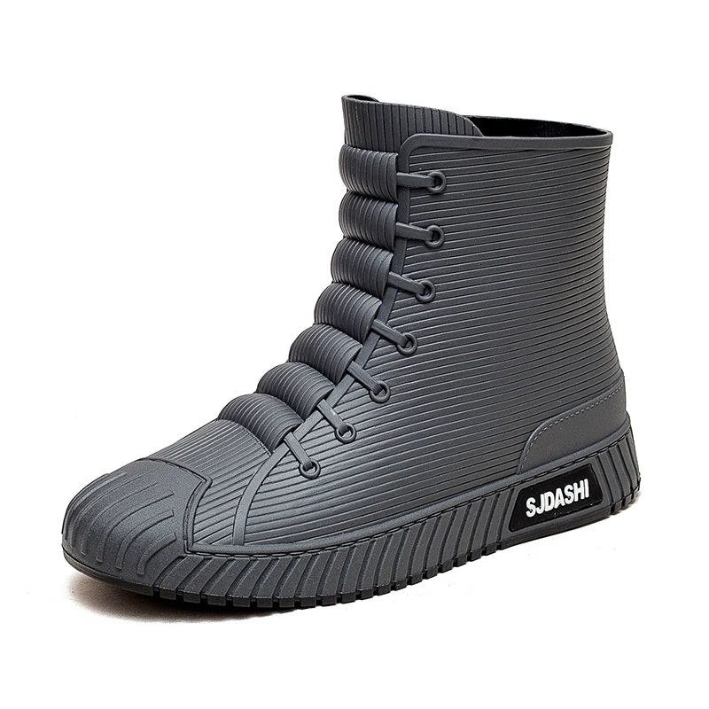 Rain Boots For Men Women Summer Casual Mid-calf Waterproof Shoes Winter Lining With Fleece Warm Anti-slip Wear-resistant Outdoor