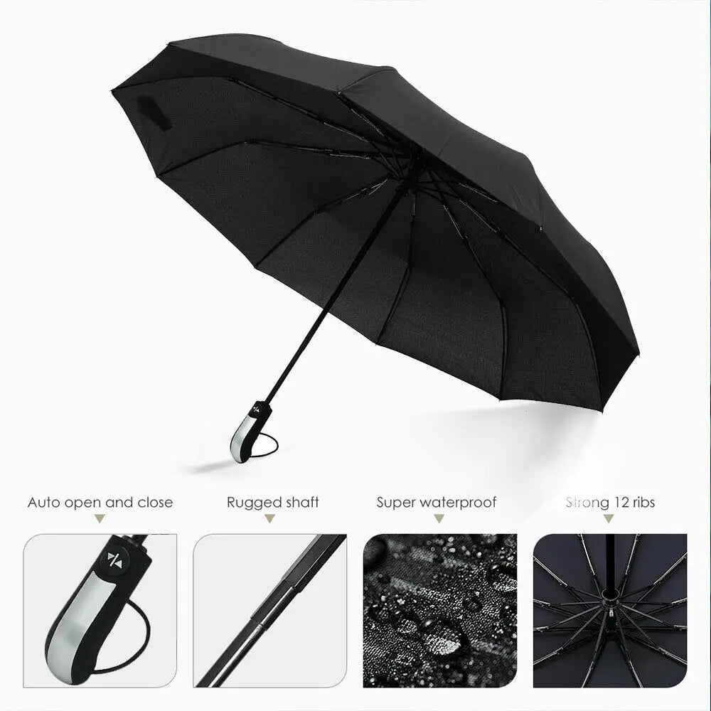 10 Bone Strong Windproof Umbrella Automatic Folding Umbrella Men Women Rainproof Sun Protection Umbrellas